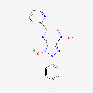 molecular formula C14H11ClN6O3 B4190089 2-(4-chlorophenyl)-5-nitro-N-(2-pyridinylmethyl)-2H-1,2,3-triazol-4-amine 3-oxide 