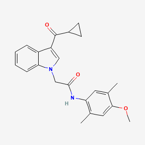 molecular formula C23H24N2O3 B4190104 2-[3-(cyclopropylcarbonyl)-1H-indol-1-yl]-N-(4-methoxy-2,5-dimethylphenyl)acetamide 