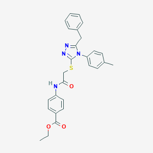 ethyl 4-[({[5-benzyl-4-(4-methylphenyl)-4H-1,2,4-triazol-3-yl]sulfanyl}acetyl)amino]benzoate