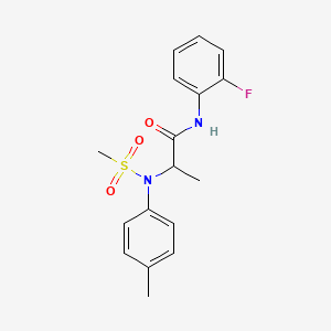 molecular formula C17H19FN2O3S B4190113 N~1~-(2-fluorophenyl)-N~2~-(4-methylphenyl)-N~2~-(methylsulfonyl)alaninamide 