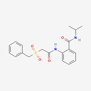 molecular formula C19H22N2O4S B4190138 2-{[(benzylsulfonyl)acetyl]amino}-N-isopropylbenzamide 