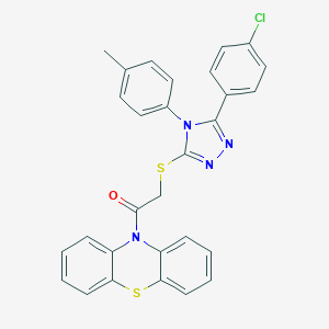 5-(4-chlorophenyl)-4-(4-methylphenyl)-4H-1,2,4-triazol-3-yl 2-oxo-2-(10H-phenothiazin-10-yl)ethyl sulfide