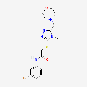 molecular formula C16H20BrN5O2S B4190150 N-(3-bromophenyl)-2-{[4-methyl-5-(4-morpholinylmethyl)-4H-1,2,4-triazol-3-yl]thio}acetamide 