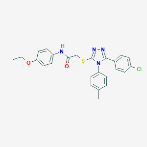 molecular formula C25H23ClN4O2S B419016 2-{[5-(4-chlorophenyl)-4-(4-methylphenyl)-4H-1,2,4-triazol-3-yl]sulfanyl}-N-(4-ethoxyphenyl)acetamide CAS No. 332947-86-1