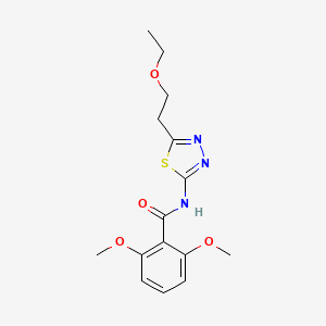molecular formula C15H19N3O4S B4190166 N-[5-(2-ethoxyethyl)-1,3,4-thiadiazol-2-yl]-2,6-dimethoxybenzamide 
