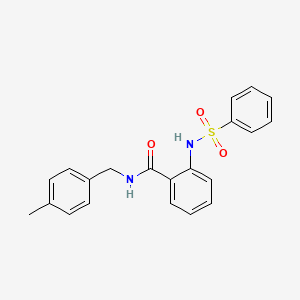 molecular formula C21H20N2O3S B4190173 N-(4-methylbenzyl)-2-[(phenylsulfonyl)amino]benzamide 