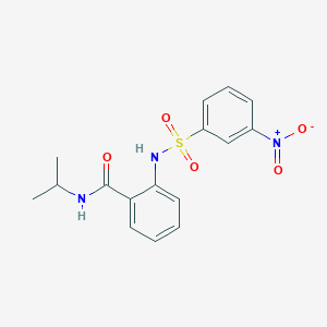 molecular formula C16H17N3O5S B4190189 N-isopropyl-2-{[(3-nitrophenyl)sulfonyl]amino}benzamide 