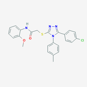 molecular formula C24H21ClN4O2S B419020 2-{[5-(4-chlorophenyl)-4-(4-methylphenyl)-4H-1,2,4-triazol-3-yl]sulfanyl}-N-(2-methoxyphenyl)acetamide CAS No. 332947-85-0