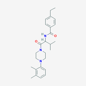molecular formula C26H35N3O2 B4190203 N-(1-{[4-(2,3-dimethylphenyl)-1-piperazinyl]carbonyl}-2-methylpropyl)-4-ethylbenzamide 