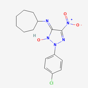 molecular formula C15H18ClN5O3 B4190208 2-(4-chlorophenyl)-N-cycloheptyl-5-nitro-2H-1,2,3-triazol-4-amine 3-oxide 