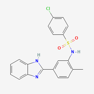molecular formula C20H16ClN3O2S B4190225 N-[5-(1H-benzimidazol-2-yl)-2-methylphenyl]-4-chlorobenzenesulfonamide 