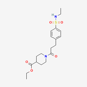 molecular formula C19H28N2O5S B4190248 ethyl 1-(3-{4-[(ethylamino)sulfonyl]phenyl}propanoyl)-4-piperidinecarboxylate 