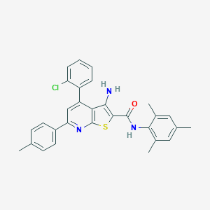 3-amino-4-(2-chlorophenyl)-N-mesityl-6-(4-methylphenyl)thieno[2,3-b]pyridine-2-carboxamide