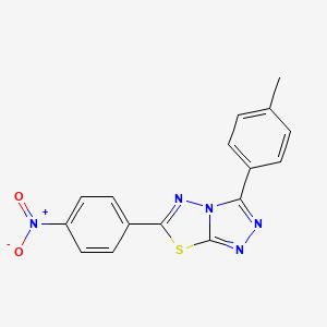 molecular formula C16H11N5O2S B4190251 3-(4-methylphenyl)-6-(4-nitrophenyl)[1,2,4]triazolo[3,4-b][1,3,4]thiadiazole 