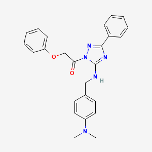 molecular formula C25H25N5O2 B4190274 N-[4-(dimethylamino)benzyl]-1-(phenoxyacetyl)-3-phenyl-1H-1,2,4-triazol-5-amine 