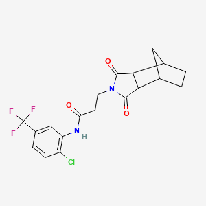 molecular formula C19H18ClF3N2O3 B4190292 N-[2-chloro-5-(trifluoromethyl)phenyl]-3-(3,5-dioxo-4-azatricyclo[5.2.1.0~2,6~]dec-4-yl)propanamide 