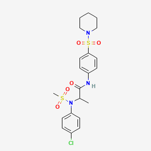 molecular formula C21H26ClN3O5S2 B4190302 N~2~-(4-chlorophenyl)-N~2~-(methylsulfonyl)-N~1~-[4-(1-piperidinylsulfonyl)phenyl]alaninamide 