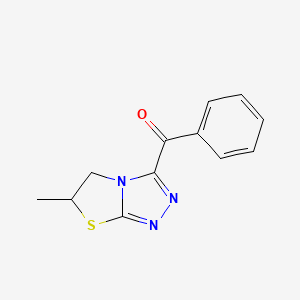 molecular formula C12H11N3OS B4190309 (6-methyl-5,6-dihydro[1,3]thiazolo[2,3-c][1,2,4]triazol-3-yl)(phenyl)methanone 