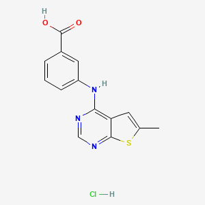 3-[(6-methylthieno[2,3-d]pyrimidin-4-yl)amino]benzoic acid hydrochloride