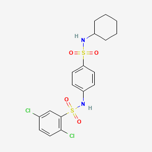molecular formula C18H20Cl2N2O4S2 B4190319 2,5-dichloro-N-{4-[(cyclohexylamino)sulfonyl]phenyl}benzenesulfonamide 