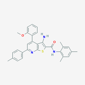 3-amino-N-mesityl-4-(2-methoxyphenyl)-6-(4-methylphenyl)thieno[2,3-b]pyridine-2-carboxamide