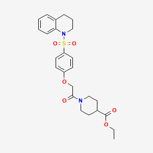 molecular formula C25H30N2O6S B4190326 ethyl 1-{[4-(3,4-dihydro-1(2H)-quinolinylsulfonyl)phenoxy]acetyl}-4-piperidinecarboxylate 