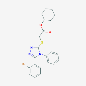 molecular formula C22H22BrN3O2S B419034 cyclohexyl {[5-(2-bromophenyl)-4-phenyl-4H-1,2,4-triazol-3-yl]sulfanyl}acetate 