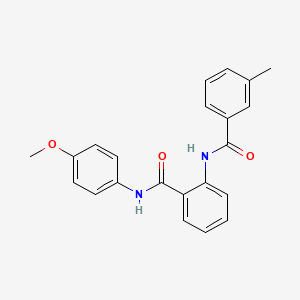 molecular formula C22H20N2O3 B4190340 N-(4-methoxyphenyl)-2-[(3-methylbenzoyl)amino]benzamide 