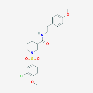 molecular formula C22H27ClN2O5S B4190347 1-[(3-chloro-4-methoxyphenyl)sulfonyl]-N-[2-(4-methoxyphenyl)ethyl]-3-piperidinecarboxamide 