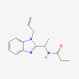 molecular formula C15H19N3O B4190349 N-[1-(1-allyl-1H-benzimidazol-2-yl)ethyl]propanamide 