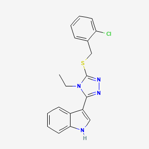 molecular formula C19H17ClN4S B4190364 3-{5-[(2-chlorobenzyl)thio]-4-ethyl-4H-1,2,4-triazol-3-yl}-1H-indole 