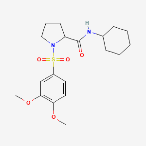 molecular formula C19H28N2O5S B4190371 N-cyclohexyl-1-[(3,4-dimethoxyphenyl)sulfonyl]prolinamide 