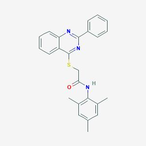 molecular formula C25H23N3OS B419038 N-mesityl-2-[(2-phenyl-4-quinazolinyl)sulfanyl]acetamide 