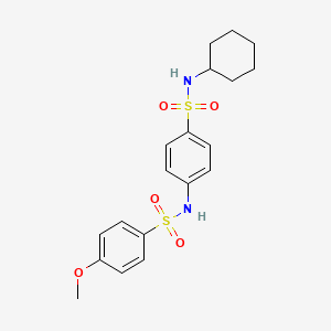 molecular formula C19H24N2O5S2 B4190385 N-{4-[(cyclohexylamino)sulfonyl]phenyl}-4-methoxybenzenesulfonamide 