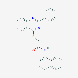 molecular formula C26H19N3OS B419039 N-(1-naphthyl)-2-[(2-phenyl-4-quinazolinyl)sulfanyl]acetamide 