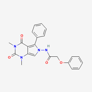 molecular formula C22H20N4O4 B4190392 N-(1,3-dimethyl-2,4-dioxo-5-phenyl-1,2,3,4-tetrahydro-6H-pyrrolo[3,4-d]pyrimidin-6-yl)-2-phenoxyacetamide 