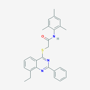 2-[(8-ethyl-2-phenyl-4-quinazolinyl)sulfanyl]-N-mesitylacetamide