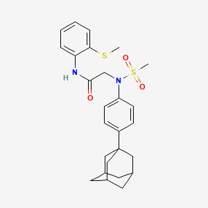 molecular formula C26H32N2O3S2 B4190400 N~2~-[4-(1-adamantyl)phenyl]-N~2~-(methylsulfonyl)-N~1~-[2-(methylthio)phenyl]glycinamide 