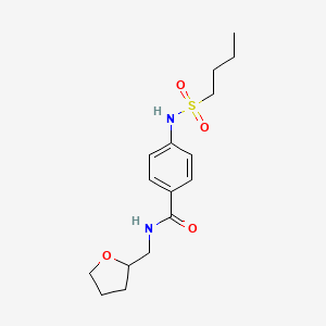 molecular formula C16H24N2O4S B4190401 4-[(butylsulfonyl)amino]-N-(tetrahydro-2-furanylmethyl)benzamide 