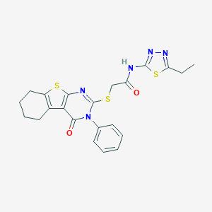 N-(5-ethyl-1,3,4-thiadiazol-2-yl)-2-[(4-oxo-3-phenyl-5,6,7,8-tetrahydro-[1]benzothiolo[2,3-d]pyrimidin-2-yl)sulfanyl]acetamide