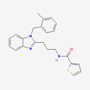 molecular formula C23H23N3OS B4190414 N-{3-[1-(2-methylbenzyl)-1H-benzimidazol-2-yl]propyl}-2-thiophenecarboxamide 