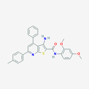 molecular formula C29H25N3O3S B419042 3-amino-N-(2,4-dimethoxyphenyl)-6-(4-methylphenyl)-4-phenylthieno[2,3-b]pyridine-2-carboxamide CAS No. 443740-48-5