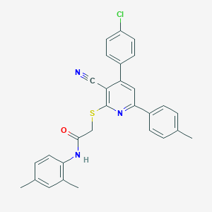 2-{[4-(4-chlorophenyl)-3-cyano-6-(4-methylphenyl)-2-pyridinyl]sulfanyl}-N-(2,4-dimethylphenyl)acetamide