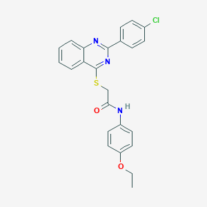 molecular formula C24H20ClN3O2S B419045 2-{[2-(4-chlorophenyl)-4-quinazolinyl]sulfanyl}-N-(4-ethoxyphenyl)acetamide 