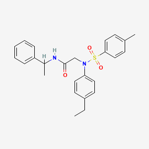 molecular formula C25H28N2O3S B4190459 N~2~-(4-ethylphenyl)-N~2~-[(4-methylphenyl)sulfonyl]-N~1~-(1-phenylethyl)glycinamide 
