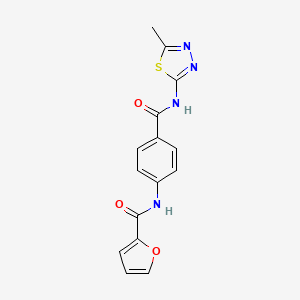 molecular formula C15H12N4O3S B4190463 N-(4-{[(5-methyl-1,3,4-thiadiazol-2-yl)amino]carbonyl}phenyl)-2-furamide 