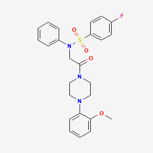 molecular formula C25H26FN3O4S B4190470 4-fluoro-N-{2-[4-(2-methoxyphenyl)-1-piperazinyl]-2-oxoethyl}-N-phenylbenzenesulfonamide 