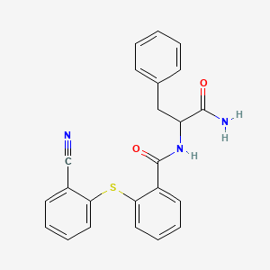 molecular formula C23H19N3O2S B4190472 N-{2-[(2-cyanophenyl)thio]benzoyl}phenylalaninamide 