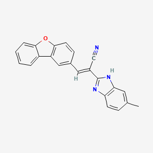 molecular formula C23H15N3O B4190486 3-dibenzo[b,d]furan-2-yl-2-(5-methyl-1H-benzimidazol-2-yl)acrylonitrile 