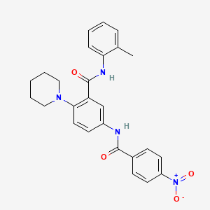 molecular formula C26H26N4O4 B4190497 N-(2-methylphenyl)-5-[(4-nitrobenzoyl)amino]-2-(1-piperidinyl)benzamide 